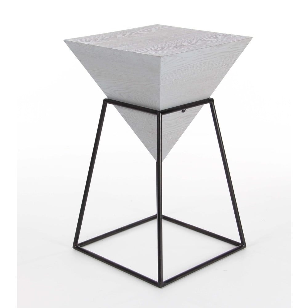 Gray Square Shaped Accent Table