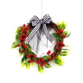 thumbnail image 2 of Ganfancp Corona de Navidad de Ratán Corona de Frutos Rojos Decoración para El Hogar Puerta Colgante Decoración Navideña Corona de Ratán con Lazo Ofertas Del Día 1 Corona, 2 of 6
