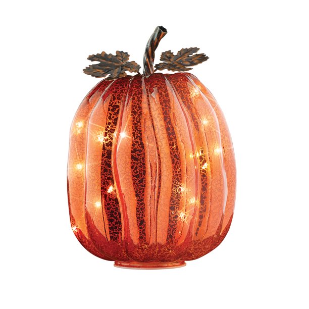 Lovely Glass LED Lighted Pumpkin Adds the Perfect Amount of Seasonal