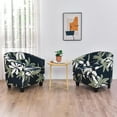 thumbnail image 3 of CHUNTIAN 2 Piece Club Chair Slipcover Stretch Barrel Chair Covers Printed Tub Chair Slipcovers Soft Armchair Sofa Cover Removable Couch Furniture Protector Arm Chair Cover for Living Room,D29, 3 of 5