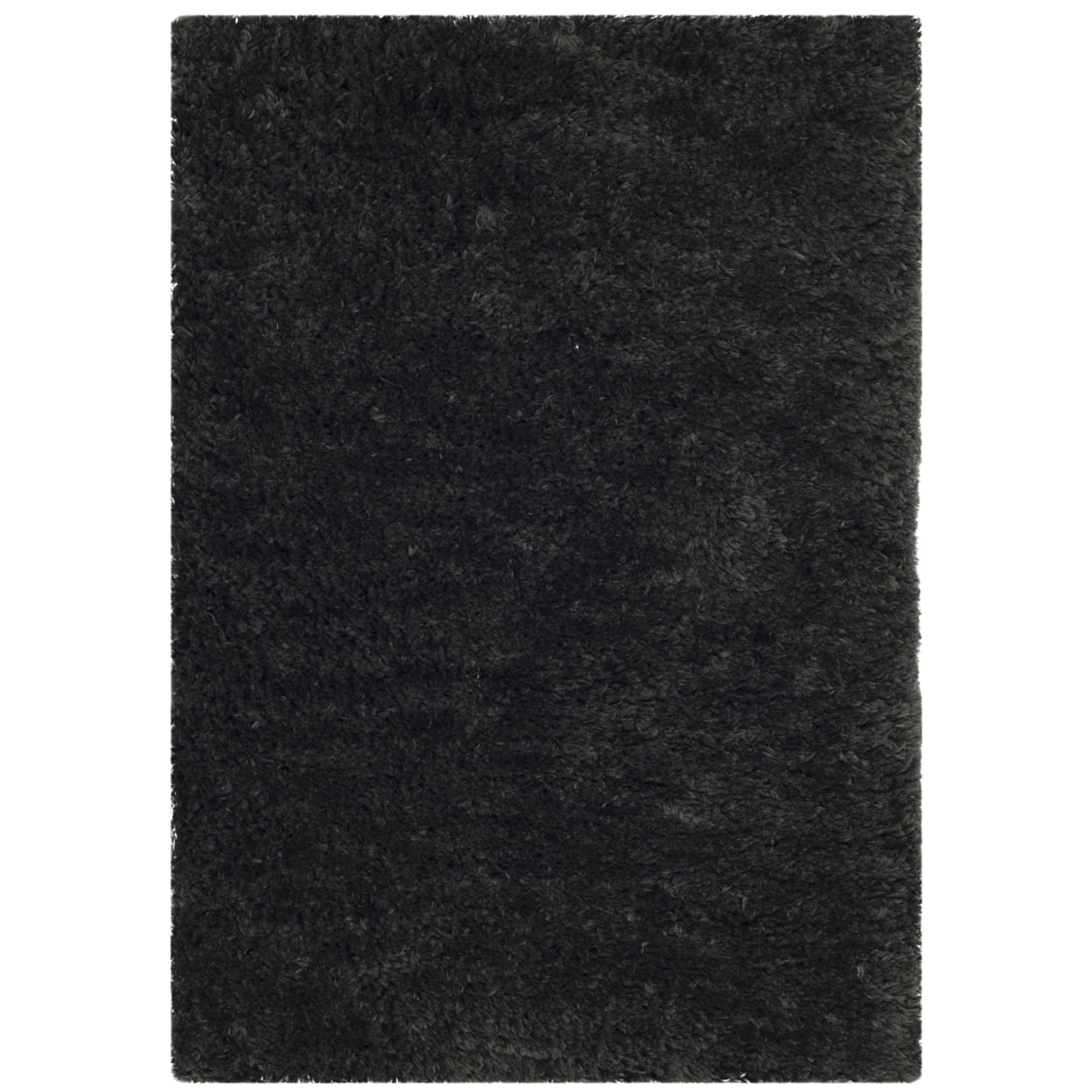SAFAVIEH Sybella Solid Plush Polyester Sheep Shag Area Rug, Charcoal, 5' x 8'