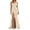 Beige, variant on FYEGRE Summer Dress Women's Sleeveless Square Neckline High Slit Maxi Dress Elegant Long Wedding Cocktail Dress Wedding Party Dres Brown XL