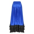 thumbnail image 4 of TiaoBug Women's Flamenco Dance Skirt Ruffled Irregular Hem Full Circle Swing Long Skirt for Tango Salsa Cha Cha Royal Blue M, 4 of 7