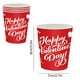 thumbnail image 3 of Vasos de papel para San Valentín | Paquete de 20 vasos desechables con diseños festivos en rojo para bebidas frías y calientes, y para fiestas., 3 of 6