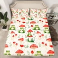 thumbnail image 2 of Castle Fairy Preppy Children Green Frog Queen Sheet Sets,Red Mushroom Bed Set, 2 of 7