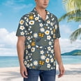 thumbnail image 5 of Haiem Flowers and Bee Printed Hawaiian Shirt for Men - Men’s Casual Beach Summer Shirts - Stretch Fabric with Modern Fit-Large, 5 of 9