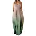 thumbnail image 2 of SMihono Robe Maxi Bohème d'Été pour Femmes Grande Taille Mode pour Femmes à Bretelles Taille Mi-Haute Col en V Sans Manches à Rayures Imprimées Ajustée Robe Longue de Plage Robe Évasée de Plage, 2 of 5