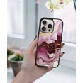 thumbnail image 5 of WIRESTER Shockproof Soft Rubber Cover Case for Apple iPhone 16 Pro 6.3" 2024, Marble Gold And Purple, 5 of 5