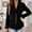Black, variant on Women's Corduroy Blazer Notched Lapel Button Front Ruffle Cuff Peplum Hem Fitted Long Sleeve Vintage Dressy Business Casual Fall Winter Jacket Coat Wine