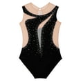 thumbnail image 3 of inlzdz Kids Girls Ballet Gymnastics Leotard Sleeveless Shiny Rhinestones Athletic Dance Bodysuit Black 10, 3 of 5