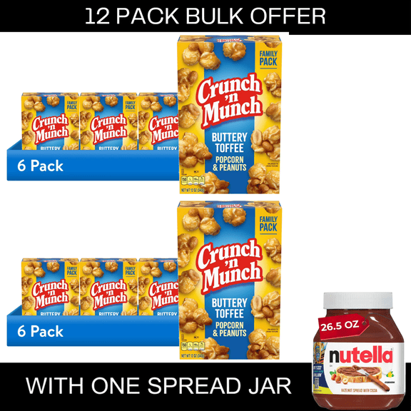 CRUNCH 'N MUNCH Buttery Toffee Popcorn with Peanuts, 12 oz.