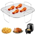 thumbnail image 2 of Air Fryer Rack Grilling Rack Stainless Steel Dehydrator Rack Multi-Purpose Cooking Rack Air Fryer Accessories Sturdy Square Rack, 2 of 8