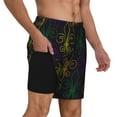 thumbnail image 2 of Logiee Mardi Gras Carnival Print Men's Swim Trunk,Quick Dry Board Shorts ,Men's Swim Trunks with Compression Liner, Bathing Suits with Pockets-Small, 2 of 6