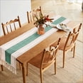 thumbnail image 4 of TickJOY Boho Table Runner – Farmhouse Decor Macrame Runner Table Cloth with Tassels for Home Decor, Kitchen Decor, Living Room Decor, Centerpiece Table Decorations(Green/Beige, 12x108 Inches), 4 of 6