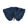 thumbnail image 2 of sunsanly Fake Collar Solid Color Ruffle Trim Lace-up False Collar Dress Shirt Collar Insert Removable Denim False Collar, 2 of 7