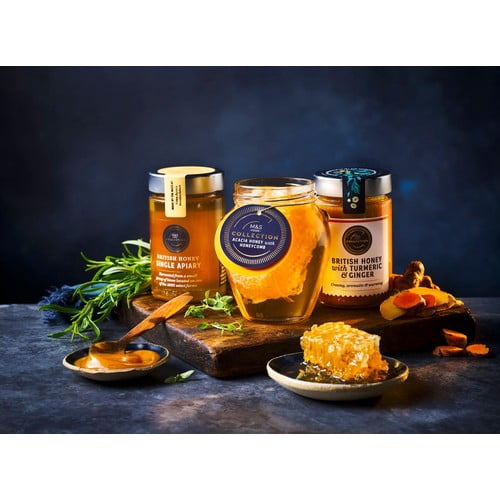 M&S Acacia Honey with Honeycomb 250g, British Import (Pack of 2)