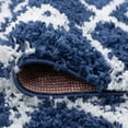 thumbnail image 6 of Contemporary 3x5 Area Rug Shag Thick (3'3'' x 5') Geometric Navy, White Indoor Rectangle Easy to Clean, 6 of 9