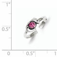 thumbnail image 2 of Sterling Silver Antiqued Pink Cz Dolphin Toe Ring Made In Thailand qr777, 2 of 2