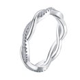 thumbnail image 4 of Couples Wedding Crystal Ring Punk Twist Loop ring Circle Woman Man Girls Lady Party Jewelry Rings, 4 of 9