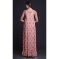 thumbnail image 3 of Bimba Chemise de Nuit Longue Imprimée Saumon Rose Oiseau Baies Rouges & Bulbul pour Femmes Bretelles Spaghetti X-Small, 3 of 5
