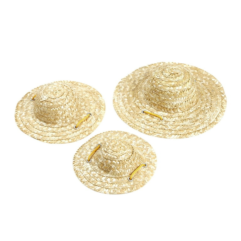 Dog Summer Straw Hat Cap for Medium Dogs