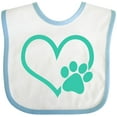 thumbnail image 3 of Inktastic Teal Heart With Paw Print Boys or Girls Baby Bib, 3 of 4
