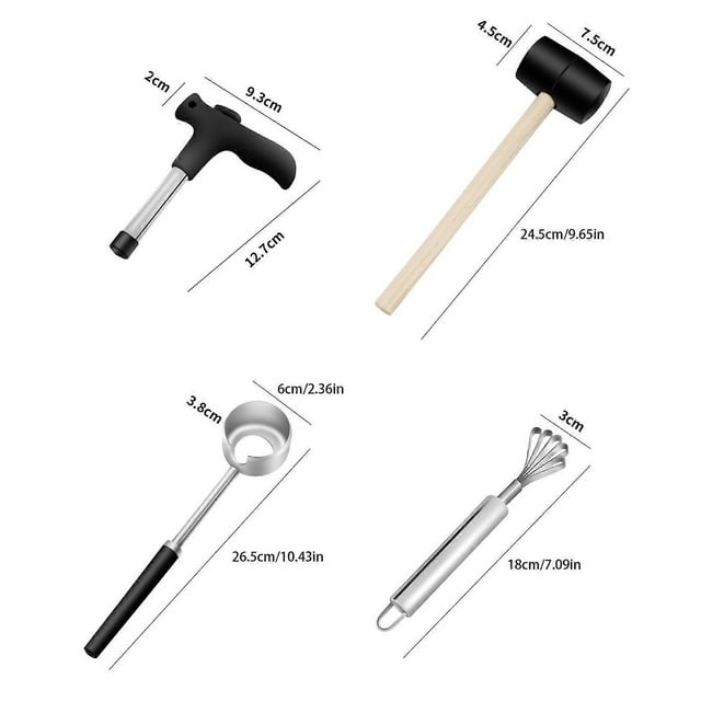 Stainless Steel Coconut Opener Set Punch Knife Tool Super Cost-effective Convenient Practical Gift for Household Kitchen