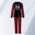 thumbnail image 4 of Conjunto de pijama familiar de 2 piezas con estampado a cuadros y manga raglán pantalones superiores ropa de dormir, 4 of 8