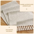 thumbnail image 5 of GlobaShun Table Runner 120 Inches Long, Beige Table Runner, Boho Rustic Table Runner with Tassel, Long Table Runner for Home Dining, Coffee, Tea, Kitchen, Bedroom Dresser., 5 of 7