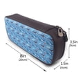 thumbnail image 3 of Lsque Blue Fish Printed Big Capacity PU Leather Pencil Case Large Pencil Pouch Stationery Pen Bag Pencil Holder for Teen, 3 of 6