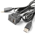 thumbnail image 5 of 150CM Car Dash Flush Mount 2 USB Port Panel Auto Boat Dual USB-TAPYC Extension Cable Adapter for, 5 of 5
