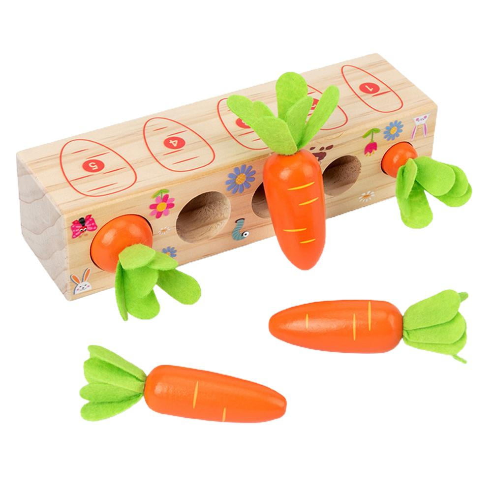 Details about   Wooden Pull Carrot Game Number Fine Motor Skill Toy Parent-child Interaction NEW 