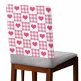thumbnail image 2 of Valentine's Day Chair Covers Set of 8 Pink Love Pink White Plaid Chair Back Covers Stretch Removable Washable Slipcovers Protector for Dining Room Kitchen Party Decor, 2 of 5