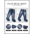 thumbnail image 4 of HOTAPEI Ripped Jeans for Women Plaid Patch Boyfriend Jeans Straight Leg Jeans Distressed Ripped Skinny Jeans, 4 of 5