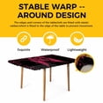 thumbnail image 4 of Pink Ribbon Table Cloths for 4 Foot Rectangle Tables, Wings Romantic Love Heart Flowers Black Patio Waterproof Elastic Fitted Tablecloths, Washable Rectangular Table Cover for Camping, 4 of 8