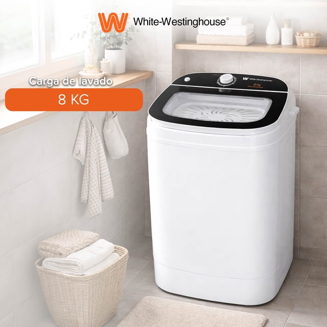 Secadora Centrífuga White Westinghouse 8 kg Blanca Compacta con Cesta de Acero Inoxidable