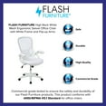 thumbnail image 5 of BizChair High Back White Mesh Ergonomic Swivel Office Chair with White Frame and Flip-up Arms, 5 of 16