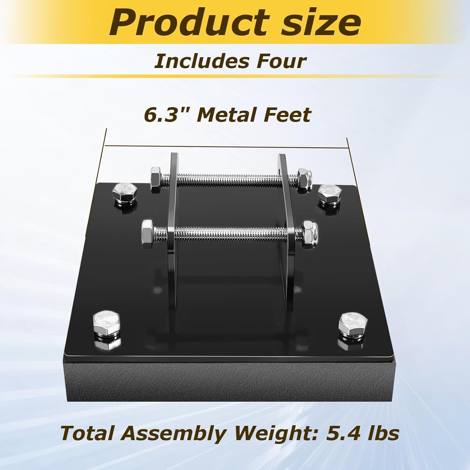 RV Jack Pads for Four-Point Trailer Jack Stands, with 6.3" Metal Foot