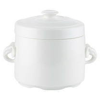 Ceramic Stew Pot Hob to Oven Pan Casserole Soup Bowl Mug with Lid White