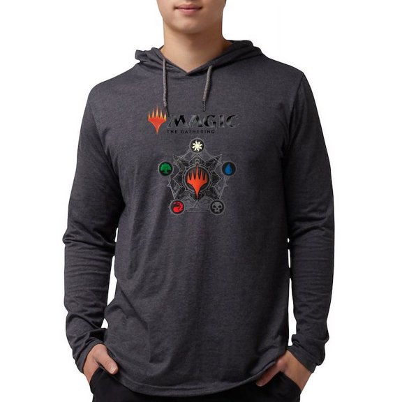 CafePress - Magic Mana Symbols Long Sleeve T Shirt - Mens Hooded Shirt