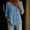 Blue, variant on MORESEC Women's Plus Size Cotton Linen Blouse 3/4 Sleeve V Neck Button Down Shirt Casual Loose Vacation Tops Summer Fashion Clothes, White 5XL