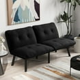 thumbnail image 3 of Convertible Futon Sofa Bed, Folding Sofa Sleeper,Modern Sofa Couch for Small Space,Apartment,Living Room,Black, 3 of 7