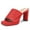 Red, variant on YDN Women Elegant Square Open Toe Platform Mules Chunky Block High Heeled Slip On Sandals Summer Casual Shoes Size 7 Blue