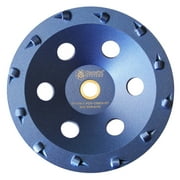 DiamaPro Systems Non Threaded 7 Inch 12 Segment 1/4 Round PCD Grinding Cup Wheel