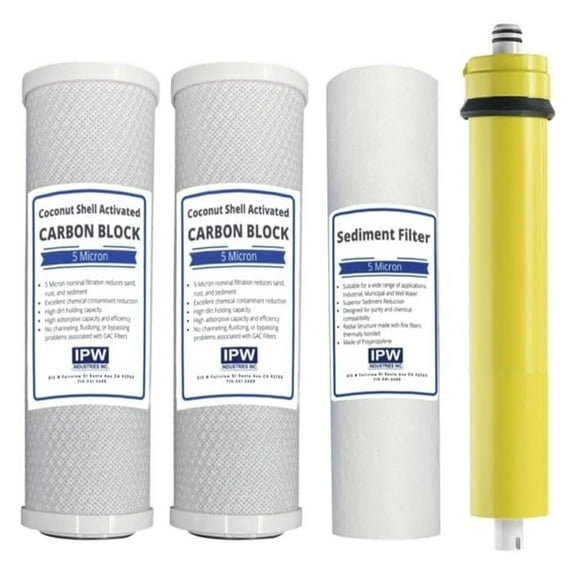 IPW Industries, Inc. - Watts WP-4V Replacement Water Filters - 50 GPD Membrane (560018) for Reverse Osmosis System and Under Sink Water Filtration