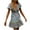 Light Blue, variant on Xunlbb Women's Long Dress Summer Bohemian V Neck Lace Up Fashion Printed Lantern Sleeves High Waist Large Hem Dress Beach Fashion Vacation Party Holidays Casual Outfit Plsu Size