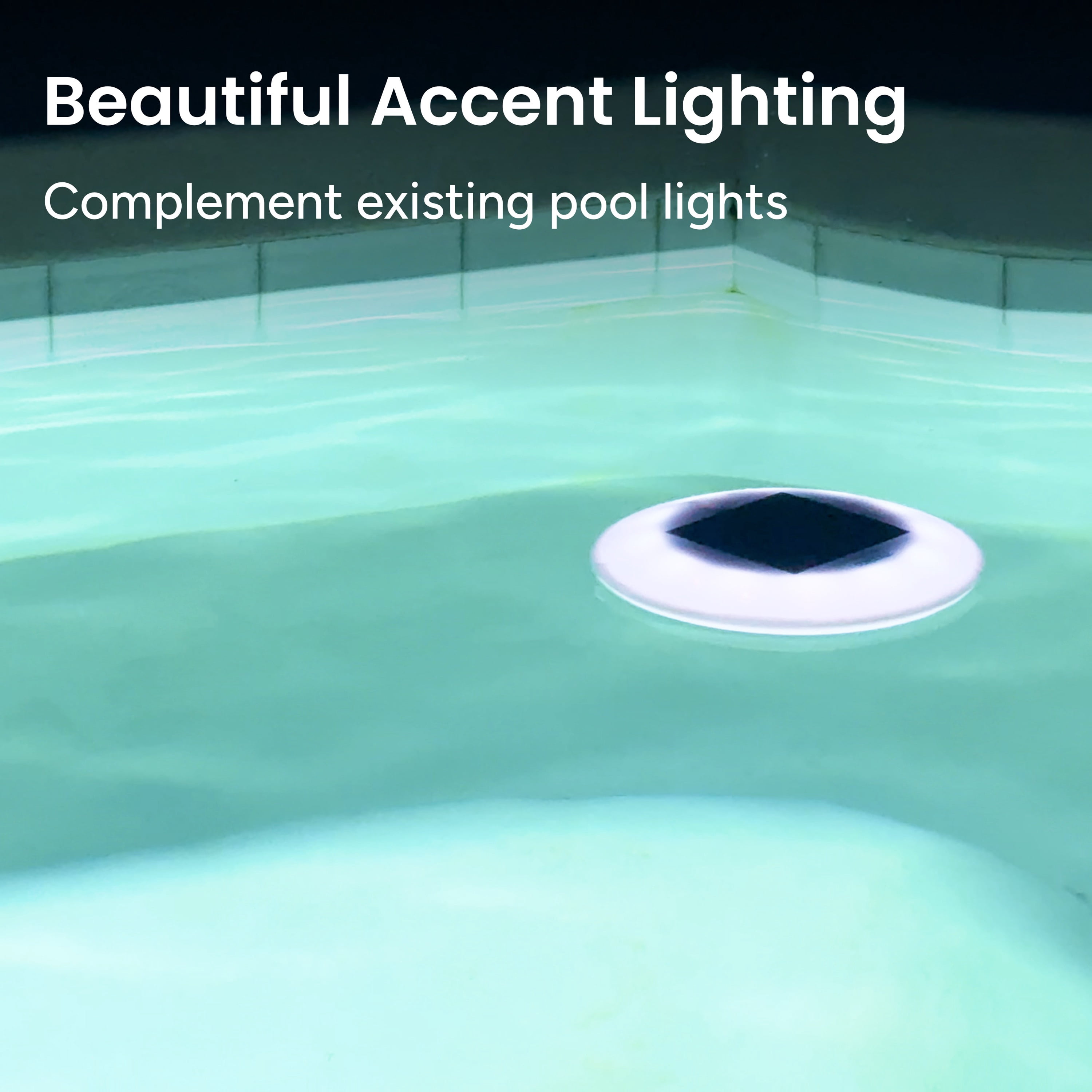 Techko Outdoor Solar Floating Pool Lights – White Light (2 Pack)