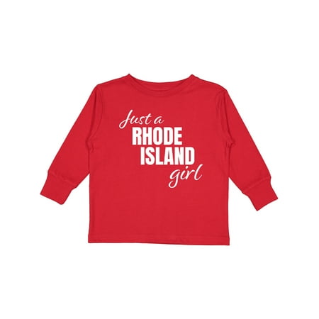 

Inktastic Just a Rhode Island Girl Born and Raised Girls Long Sleeve Toddler T-Shirt