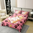 thumbnail image 2 of Cute Corgi Duvet Cover King,Kawaii Dog Comforter Cover,Cartoon Pet Puppy Animal Bedding Set,Black Dog Paws Print Bed Set Girls, 2 of 4