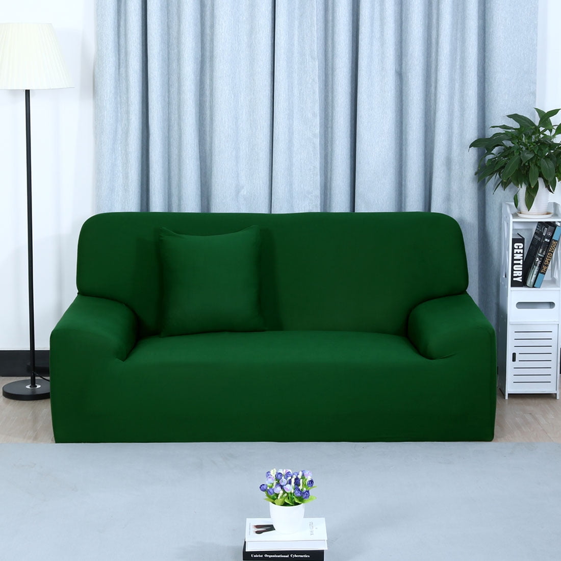 Piccocasa Stretch Chair Sofa Covers Couch Slipcover Dark Green Sofa